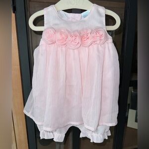 Edgehill collection baby girl romper roses rosettes dress blush bows heirloom
